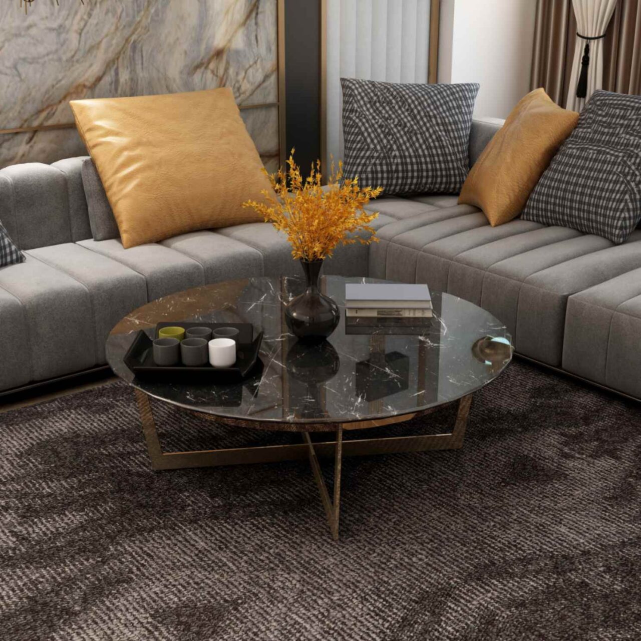 Sirius Round Marble Top Center Table Couchlane